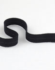ORGANIC COTTON EDGE BINDING ELASTIC RIBBON - 15mm - BLACK