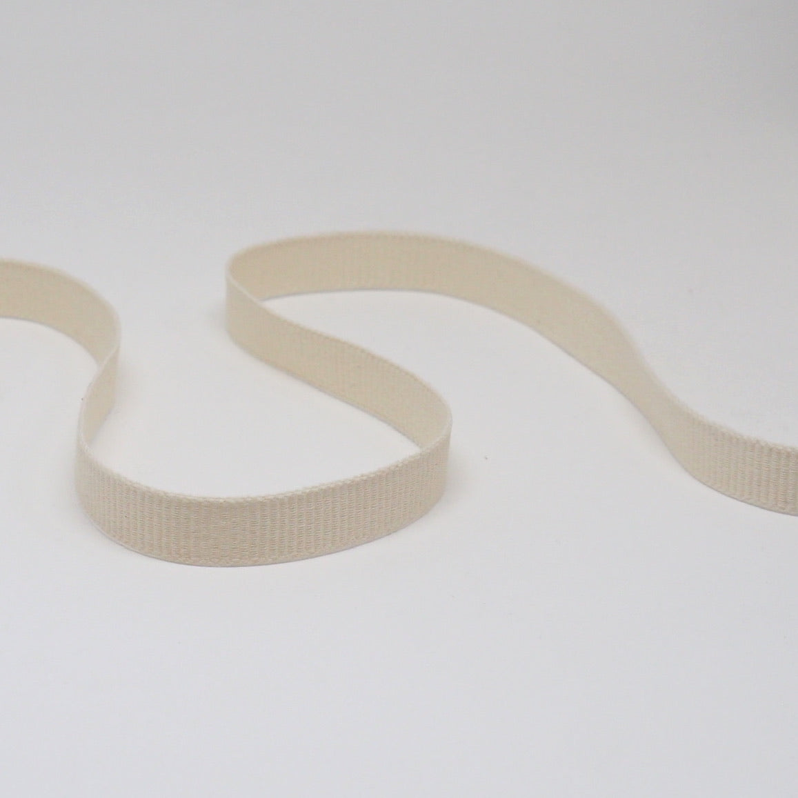 ORGANIC COTTON NARROW WEAVE RIBBON  - NATURAL in 10, 15 and 25mm