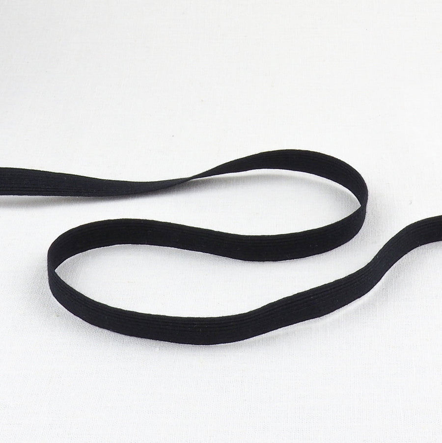 ORGANIC COTTON ELASTIC RIBBON - 10mm - BLACK