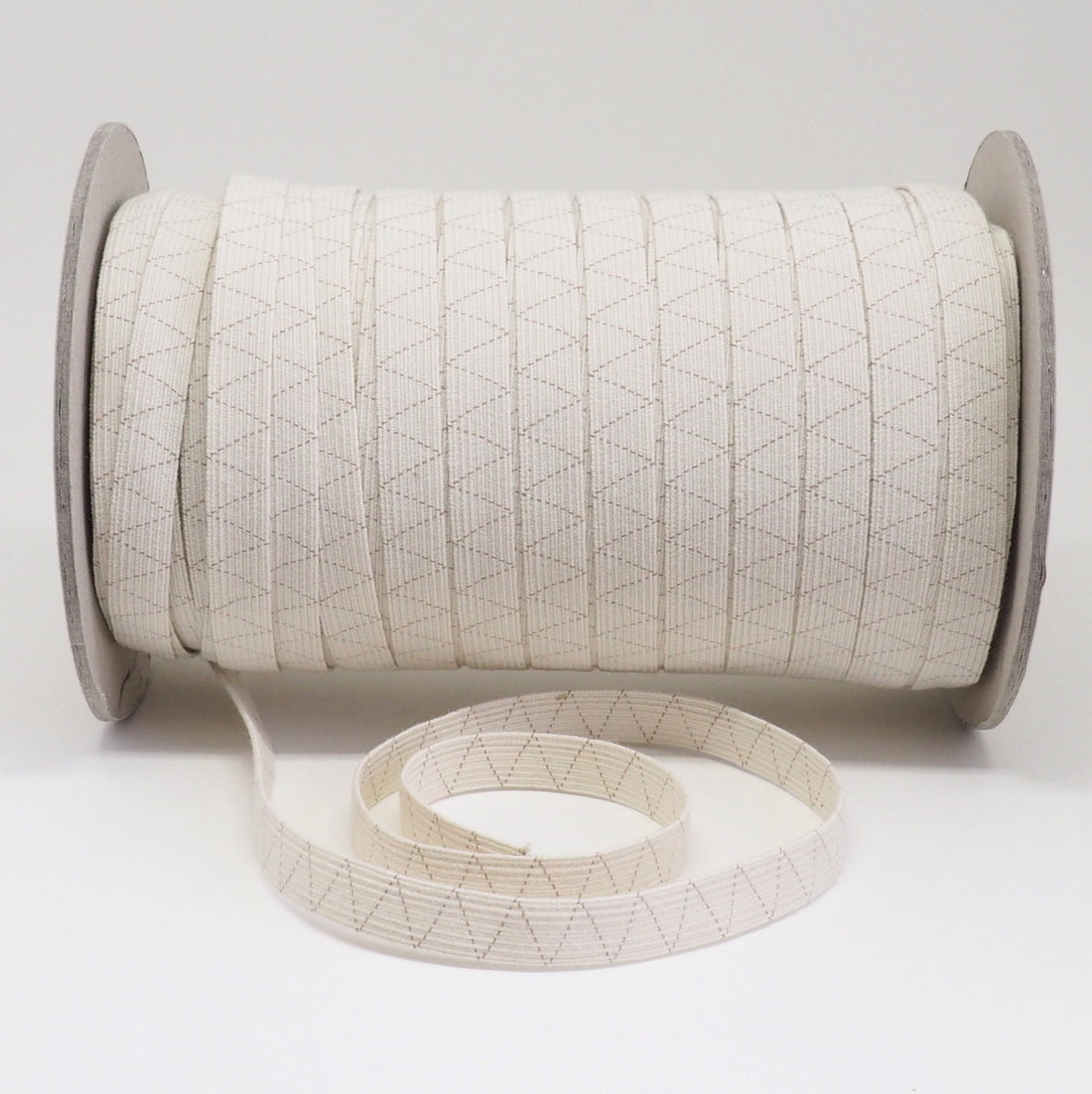 ORGANIC COTTON ELASTIC RIBBON - 10mm HEAVY STRETCH - NATURAL UN-DYED