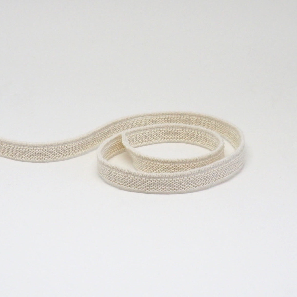 ORGANIC COTTON DOUBLE FLEECE ELASTIC RIBBON - 11mm - NATURAL UN-DYED