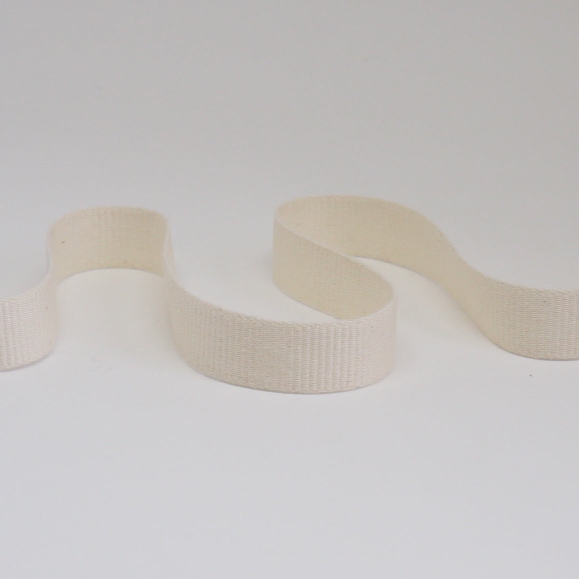 ORGANIC COTTON NARROW WEAVE RIBBON  - NATURAL in 10, 15 and 25mm