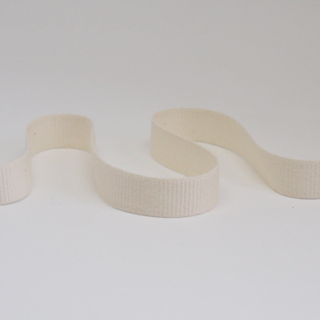 ORGANIC COTTON NARROW WEAVE RIBBON  - NATURAL in 10, 15 and 25mm