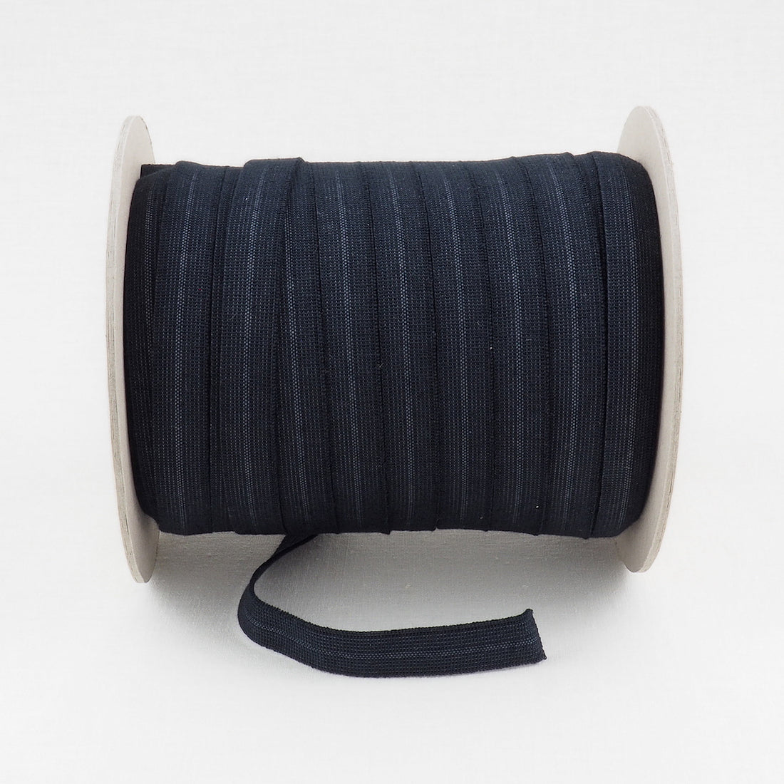 ORGANIC COTTON EDGE BINDING ELASTIC RIBBON - 15mm - BLACK