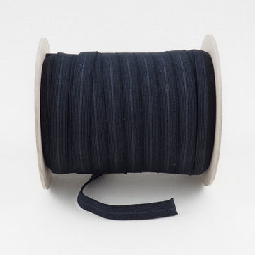 ORGANIC COTTON EDGE BINDING ELASTIC RIBBON - 15mm - BLACK