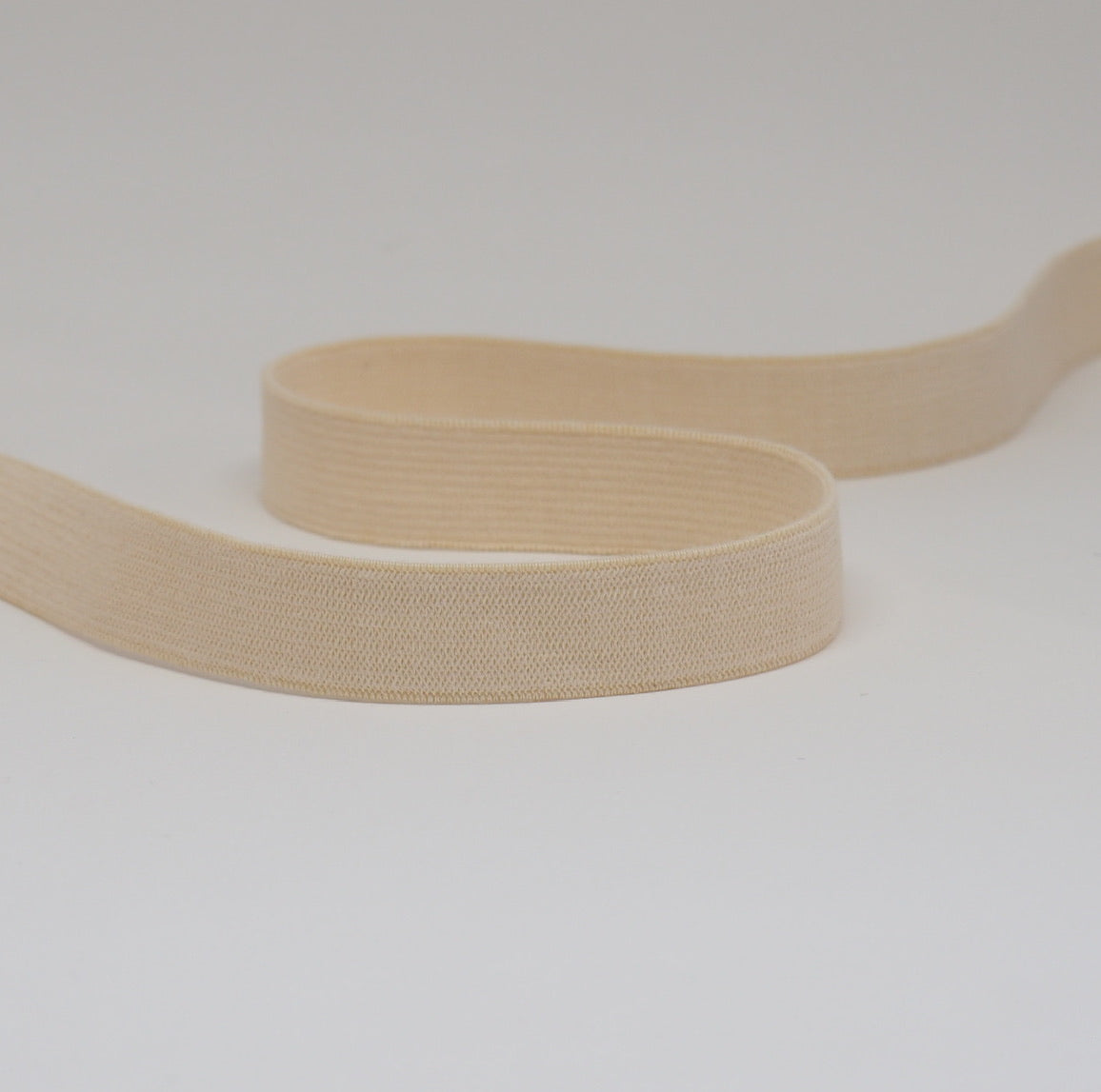 ORGANIC COTTON ELASTIC RIBBON - 18mm HEAVY STRETCH - NATURAL UN-DYED