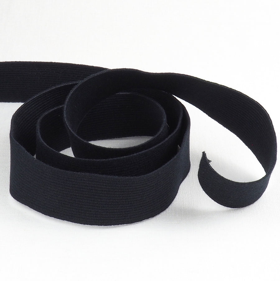 ORGANIC COTTON ELASTIC RIBBON - 28mm - BLACK