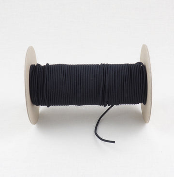 ORGANIC COTTON ELASTIC CORD - 2.2mm - BLACK