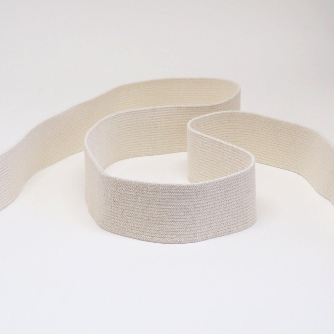 ORGANIC COTTON ELASTIC RIBBON - 28mm - NATURAL UN-DYED