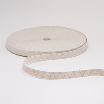 ORGANIC COTTON ELASTIC RIBBON - 10mm HEAVY STRETCH - NATURAL UN-DYED