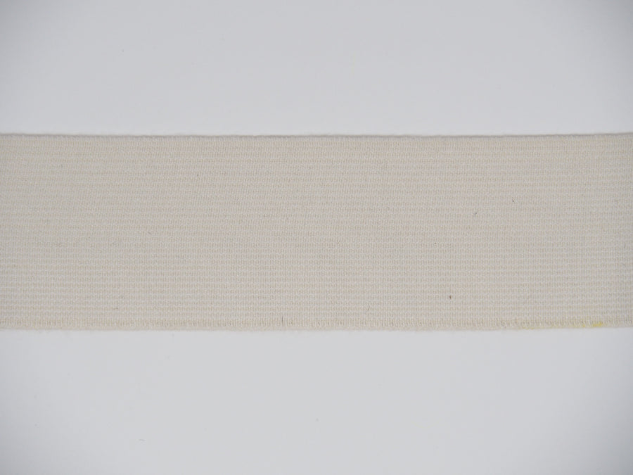 ORGANIC COTTON ELASTIC RIBBON - 40mm NATURAL UN-DYED