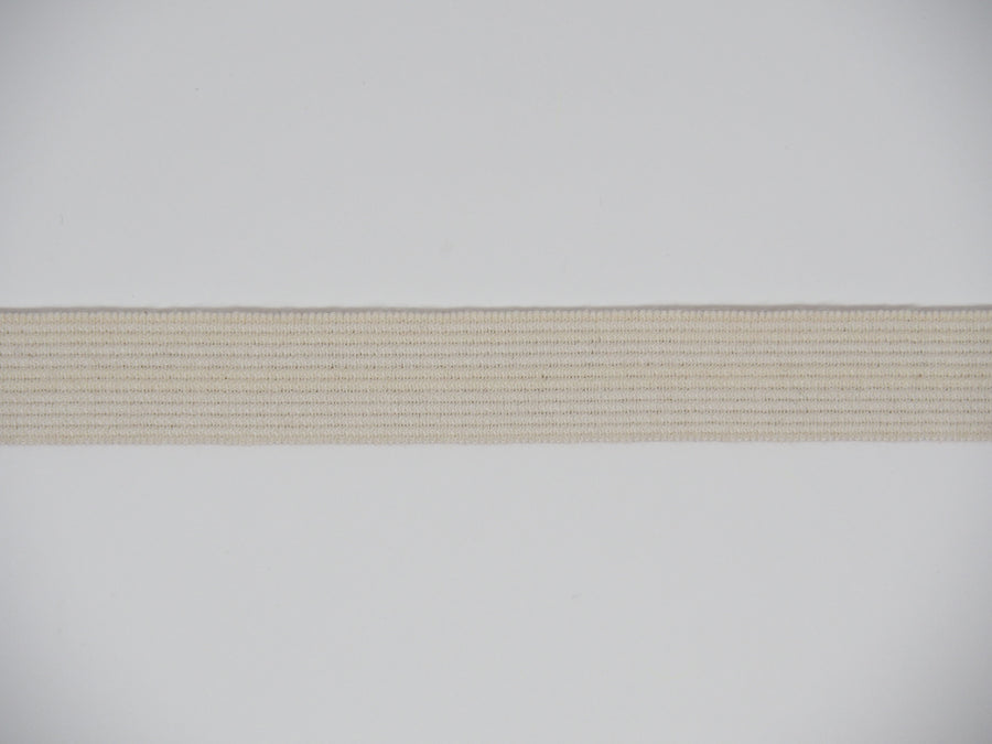 ORGANIC COTTON ELASTIC RIBBON - 18mm LIGHT STRETCH - NATURAL UN-DYED