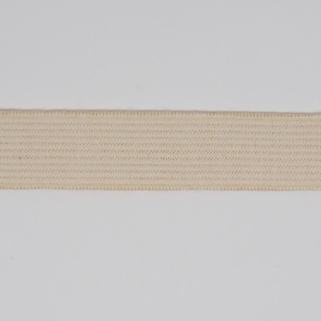 ORGANIC COTTON ELASTIC RIBBON - 18mm HEAVY STRETCH - NATURAL UN-DYED