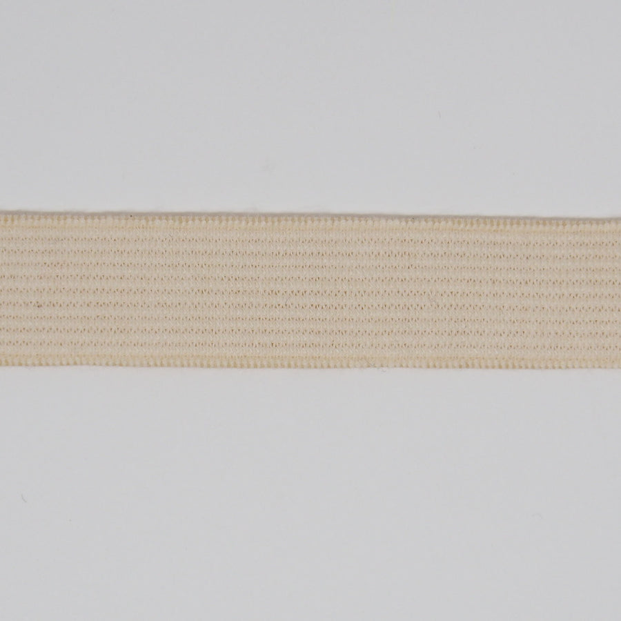 ORGANIC COTTON ELASTIC RIBBON - 18mm HEAVY STRETCH - NATURAL UN-DYED
